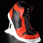 Stick Kicks Dripping Sneaker Statue – Red & Black High Top