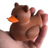 Brown Bear Duck Figurine – Quirky Bear-Themed Collectible Rubber Duck Desktop Decoration Gift for Home Office – 3D Printed in Canada — 3D Printed Collectible by 3DCentral