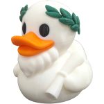 Greek Philosopher Duck Figurine – Unique 3D Printed Collectible Rubber Duck Decor for Desk, Shelf, or Bathroom Display – Thoughtful Gift for Philosophy Lovers & Duck Enthusiasts