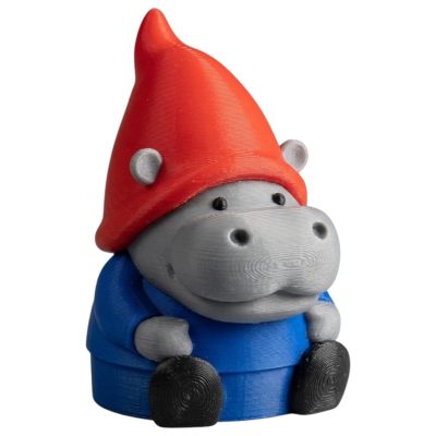 Hippo Gnome Figurine – Cute Fantasy Creature for Desk, Shelf, or Garden Décor – Adorable Hippopotamus Gnome Collectible Statue – 3D Printed in Canada — 3D Printed Collectible by 3DCentral