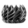 Small Black Planter Pot with Twisting Wave Texture – Sculptural Modern Container for Succulents & Desk Plants – 3D Printed in Canada — 3D Printed Collectible by 3DCentral