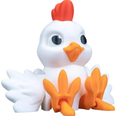 Flapping Chicken Fidget Toy – Articulated Winged Chicken Figure with Moving Legs and Beak – Collectible Stress Relief Toy for Teens and Adults – 3D Printed in Canada — 3D Printed Collectible by 3DCentral