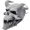 Screaming Demon Skull of Fire – Horned Fantasy Skull Prop — 3D Printed Seasonal by 3DCentral