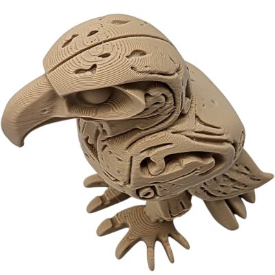Eagle Totem Figurine with Tribal-Inspired Detail – Wood-Style 3D Printed Decorative Bird Sculpture for Shelf or Altar – 3D Printed in Canada — 3D Printed Collectible by 3DCentral