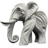Stone Carved Elephant Figurine – Geometric Tribal Décor — 3D Printed Figurines by 3DCentral
