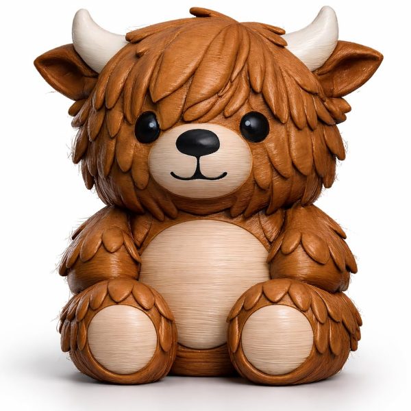 Figurine ourson vache des Highlands | écossaise