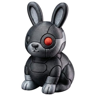 Cyborg Bunny Figurine – Futuristic Robot Rabbit Collectible for Desk or Shelf Display – Sci-Fi Bunny Statue for Gamers, Nerds & Cyberpunk Fans