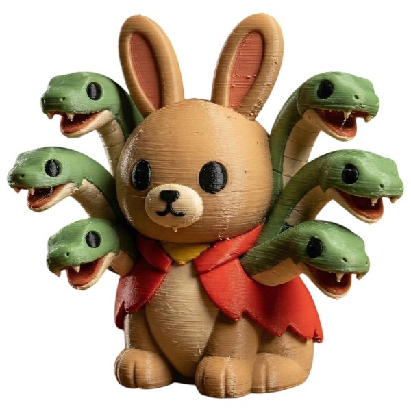 6-Headed Serpent Bunny Mythical Figurine