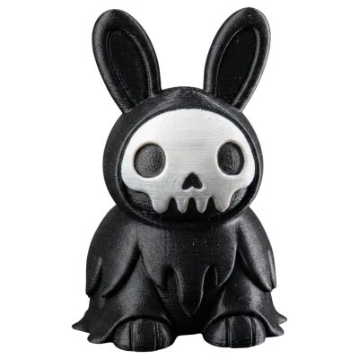 Spooky Wraith Bunny Figurine – Gothic Bunny Skeleton Decor, Halloween Shelf Accent, Cute Horror Desk Companion