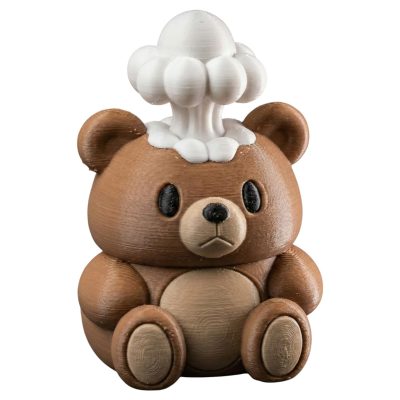 Mind-Blown Teddy Bear Figurine – Cute Exploding Head Bear Desk Sculpture for Collectors & Decor – Funny Conversation Starter Gift for Teens & Adults