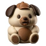 Happy Puppy Teddy Bear Cub Figurine – Cute Dog-Inspired Collectible for Shelf Display, Desk Decor – 3D Printed in Canada