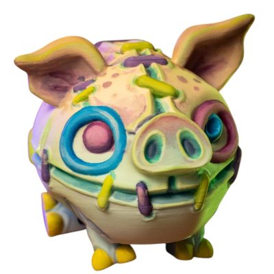Twisty Piggy Bank Figurine – Decorative Collectible Swirl Pig Coin Holder for Teens & Adults – 3D Printed in Canada — 3D Printed Collectible by 3DCentral