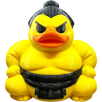 Sumo Duck Figurine – Funny Collectible Muscle Duck Sculpture for Desk or Shelf Display – Bold Japanese Sumo-Inspired Rubber Duck Décor for Home or Office