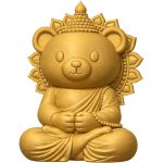 Gold Buddha Bear Figurine – Meditating Teddy Cub Sculpture for Zen Decor, Mindfulness Gifts & Spiritual Vibes