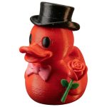Secret Admirer Duck Figurine with Rose & Top Hat – Cute Valentine's Day Duck Decor Gift for Him or Her – Collectible Rubber Ducky Alternative