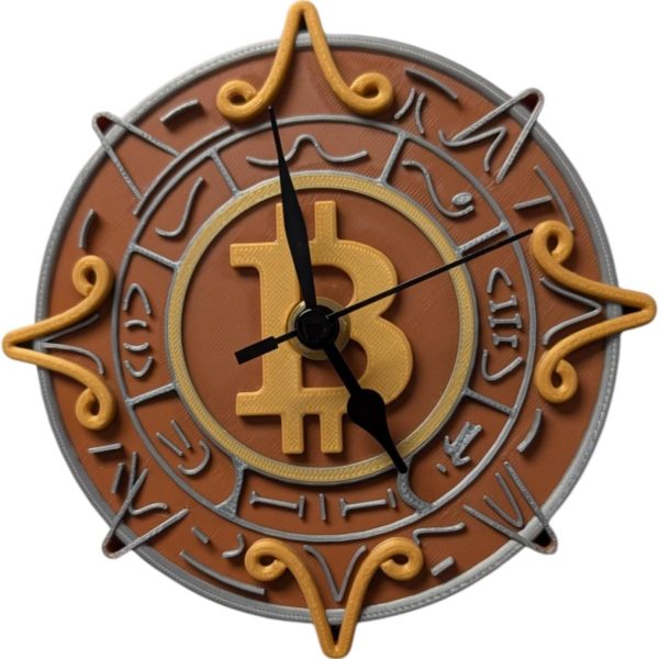 Horloge murale aztèque Bitcoin déco crypto