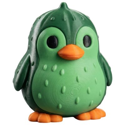 Cucumber Penguin Figurine – Cute Green Penguin Collectible Desk Buddy, Whimsical Garden Shelf Decor, Kawaii Animal Ornament Gift for Teens & Adults