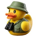 Birdwatcher Duck Figurine with Binoculars — Funny Collectible Duck Decor for Desk, Shelf or Gift