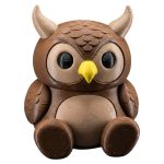 Horned Owl Figurine with Teddy Bear Style – Cute Woodland Animal Décor for Desk, Shelf or Gift Display – Collectible Bird Sculpture for Teens & Adults