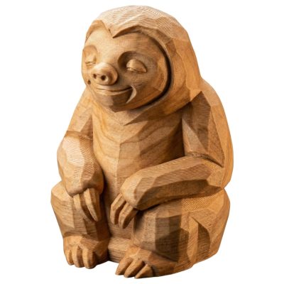 Wood Carved Sloth Figurine – Slow Living — 3D Printed Figurines by 3DCentral