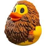 Full Beard Duck Figurine with Braided Hair – Hilarious Long Beard Rubber Duck Collectible for Display & Gift