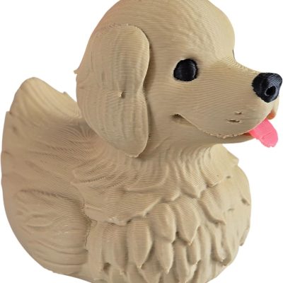Golden Retriever Duck Figurine – Car Dashboard Duck Accessory, Funny Dog Car Décor, Ducks for Hiding, Car Dashboard Duck, 4x4 Ducking, Rubber Duck – 3D Printed in Canada — 3D Printed Collectible by 3DCentral