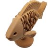 Wooden Fish Sculpture with Layered Wave Texture — 3D Printed Figurines by 3DCentral