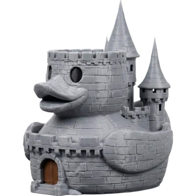 Castle Duck Figurine – Medieval Fortress Duck Display Sculpture for Collectors and Fantasy Décor