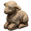 Wood Carved Lamb Figurine – Minimalist — 3D Printed Figurines by 3DCentral