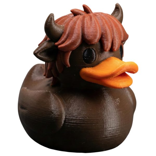 Highland Cow Duck Figurine | Scottish Farm