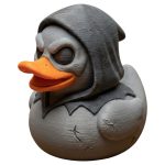 Evil Ghoul Duck Figurine — Gothic Duck Decor, Creepy Collectible for Horror Lovers, Spooky Halloween Display Prop