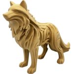 Wood-Style Wolf Figurine