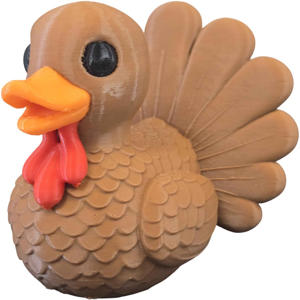 Thanksgiving Turkey Duck Figurine – Funny Fall-Themed Collectible for Holiday Decor, Desk Displays & Gag Gifts – 3D Printed in Canada — 3D Printed Collectible by 3DCentral