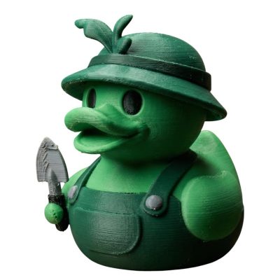 Gardener Duck Figurine – Cute Green Duck Collectible for Plant Lovers, Garden Shelf or Desk Display – 3D Printed in Canada — 3D Printed Collectible by 3DCentral
