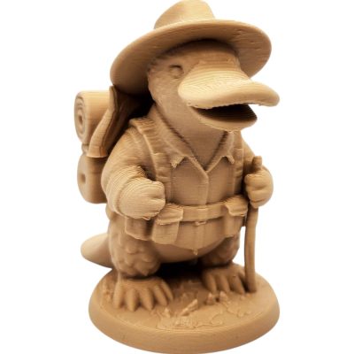 Platypus Trader Figurine with Backpack and Hat – Wood-Style 3D Printed Fantasy Animal Merchant Miniature – 3D Printed in Canada — 3D Printed Collectible by 3DCentral