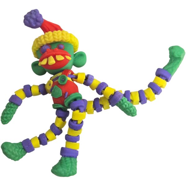 Figurine articulée de singe en chaussette inquiétant