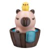 Capybathing Figurine – Relaxing Desk Decoration – Capybara in Wooden Bath Collectible – 3D Printed in Canada — 3D Printed Collectible by 3DCentral