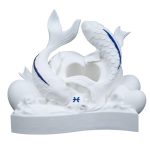 Pisces Zodiac Fish Heart Sculpture – Elegant Astrological Figurine for Home or Office Décor, Gift for Horoscope Lovers – 3D Printed in Canada