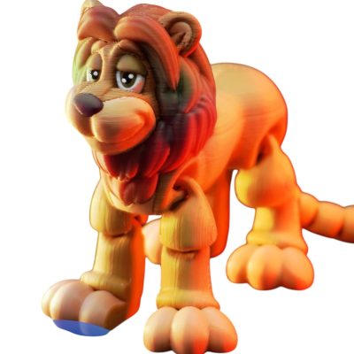 Articulated Lion Figurine – Print-in-Place Flexible Jungle Animal Collectible for Desk or Shelf – 3D Printed in Canada — 3D Printed Collectible by 3DCentral