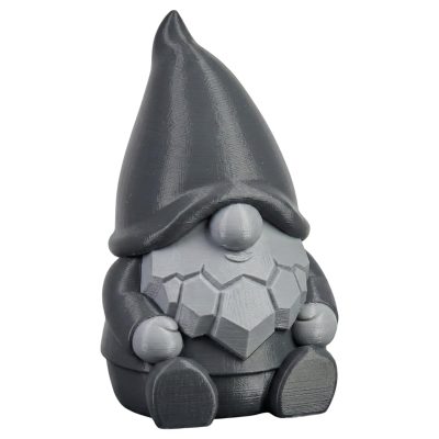 Stone Sentinel Gnome Figurine – Geometric Beard Gnome Desk Decor, Gothic Fantasy Shelf Sculpture, DND Inspired Home Accent – 3D Printed in Canada — 3D Printed Collectible by 3DCentral