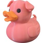 Pig Duck Figurine – Duck-Pig Hybrid – Cute Pink Farm Animal Mash-Up Collectible – Funny Rubber Duck Style Decor for Teens & Adults