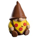 Pizza Gnome Figurine – Funny Collectible Shelf Sitter with Pepperoni Design – Whimsical Desktop or Office Decor for Gnome Lovers