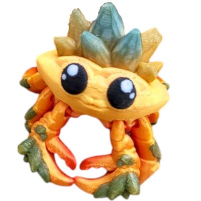 Tiny Crystal Crab Figurine – Cute Crab with Crystal Back – Ocean-Inspired Collectible Desk Buddy & Gift – for Teens & Adults – 3D Printed in Canada — 3D Printed Collectible by 3DCentral