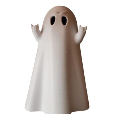 Rock On Ghost Figurine – Metalhead Hand Sign Ghost Shelf Decoration for Halloween, Goth Rooms & Music Fans – 3D Printed in Canada — 3D Printed Collectible by 3DCentral