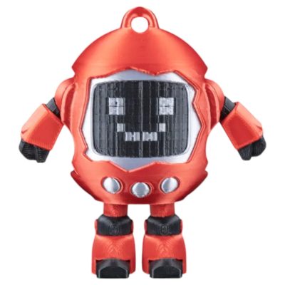 DigiTot Robot Keychain Figurine – Retro Digital Pet-Inspired Collectible for Desk, Bag, or Display – Geeky Fidget Gift for Teens & Adults – 3D Printed in Canada — 3D Printed Collectible by 3DCentral