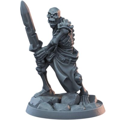 Skeleton Warrior Miniature with Sword for Tabletop RPG, Wargaming & Painting – Fantasy Undead Fighter for Dungeon Masters & Collectors – 3D Printed in Canada — 3D Printed Collectible by 3DCentral