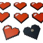 Pixel Heart Magnets – 8-Bit Style Red Hearts with Strong Hold for Fridge, Whiteboard, or Locker – Gamer Decor (Pack of 4) – 3D Printed in Canada — 3D Printed Collectible by 3DCentral