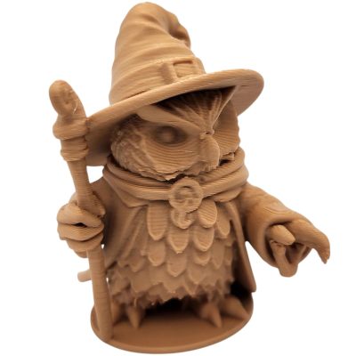 The Summoner Owl Figurine – Fantasy Owl Mage with Hat, Staff & Casting Pose – Owls & Dragons Collection – Paintable Display Miniature – 3D Printed in Canada — 3D Printed Collectible by 3DCentral