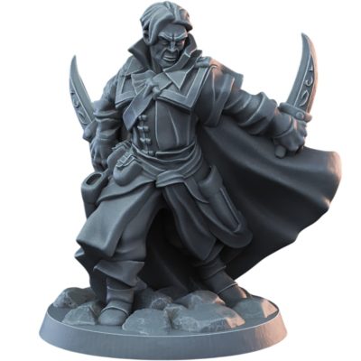 Dual-Wield Rogue Miniature for Fantasy TTRPGs – 32mm Thief Model for Tabletop Roleplaying and Miniature Painting – 3D Printed in Canada — 3D Printed Collectible by 3DCentral