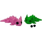Cute Articulated Dinosaur Figurine – Removable Eyes, Spiky Back Design, Poseable Segments